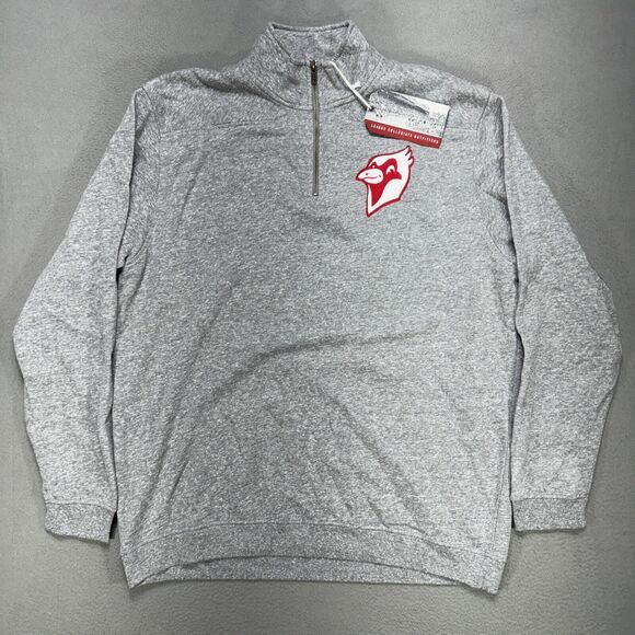 Triblend Sweats League 1/4 Zip Sweatshirt Mens XL Gray Cardinal Athleisure Sport - Picture 1 of 10